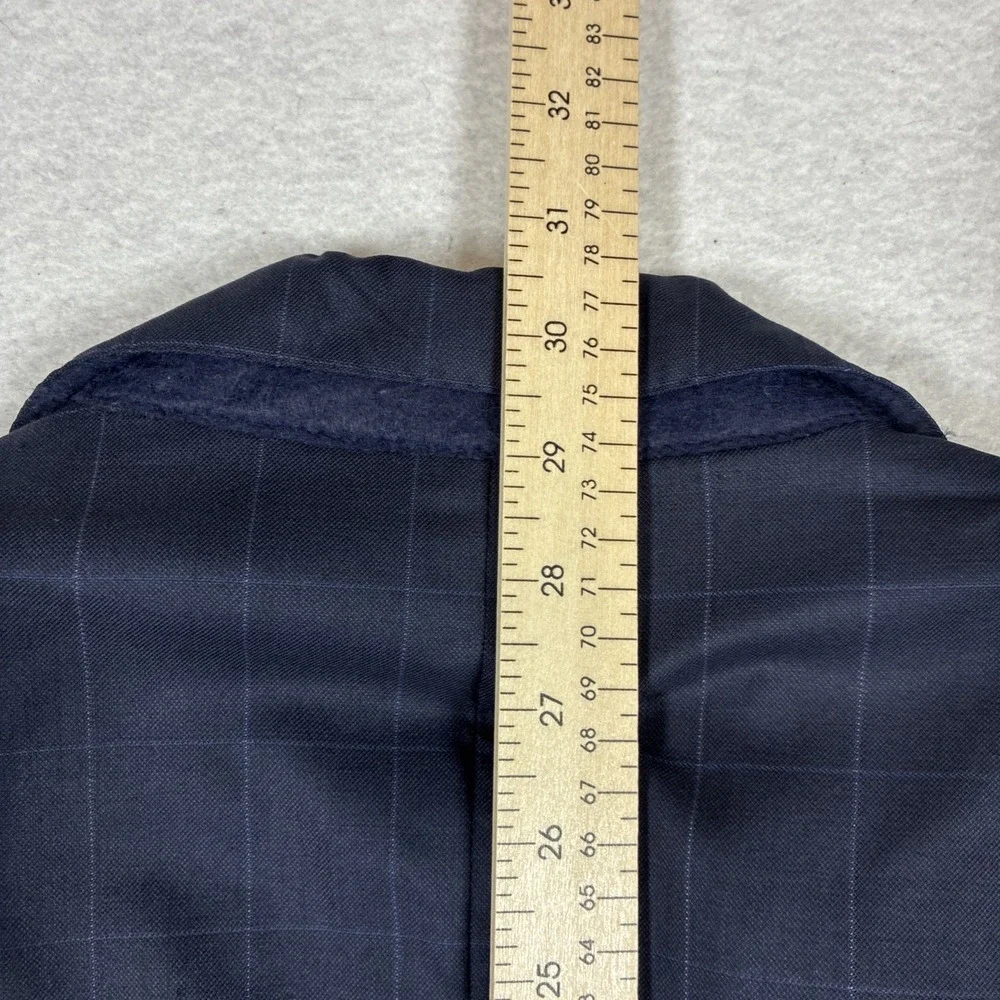 Vintage Polo Ralph Lauren Mens Navy Wool Cashmere Check Blazer 39S Made in Italy